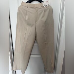 Brand New Uniqlo Natural Pleated Wide Pants